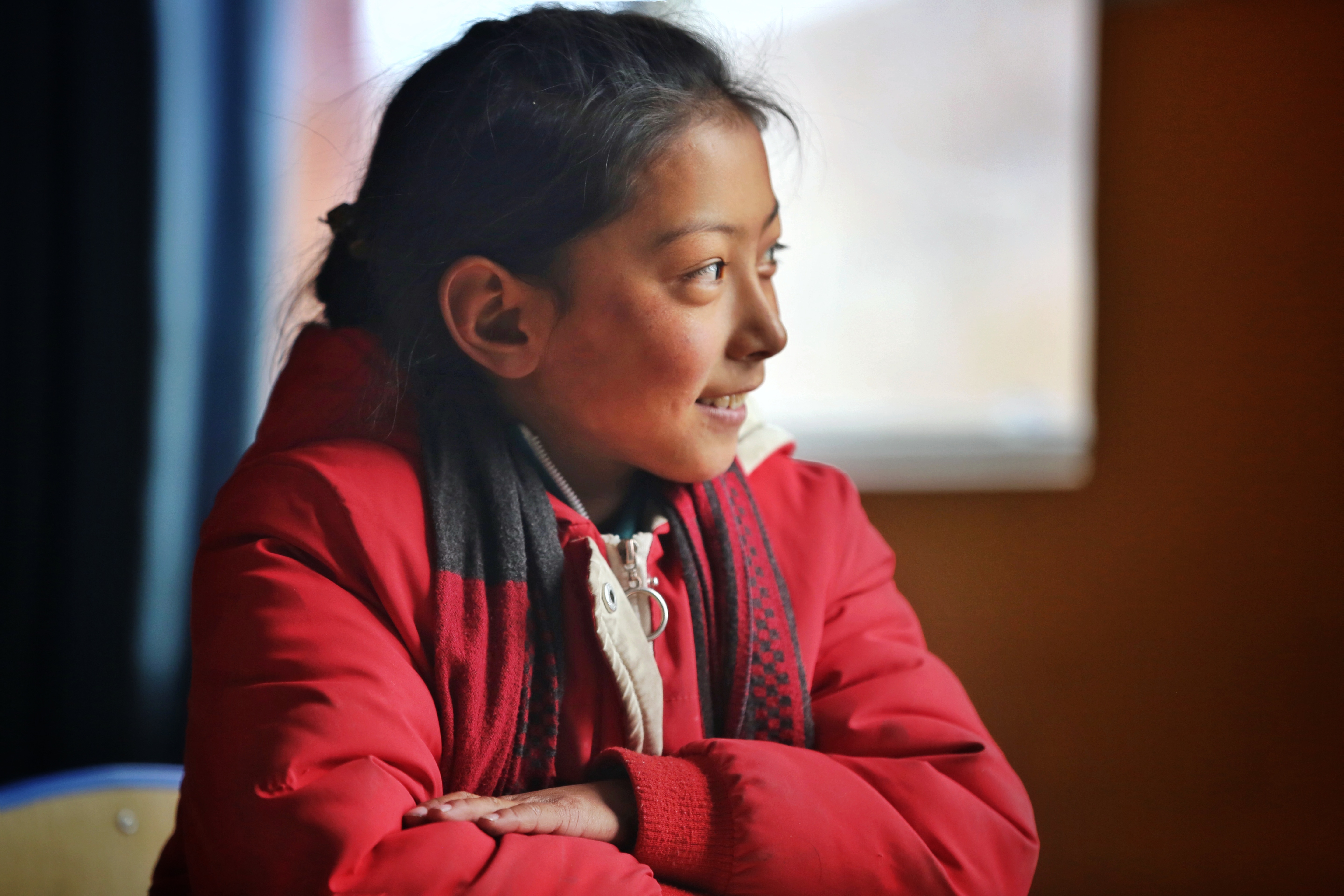 囊謙縣著曉鄉寄宿學校的孩子們